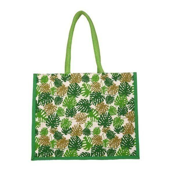 Green shopping jute bag