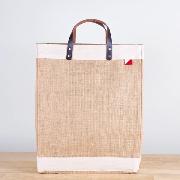 Jute bag with leather Handle