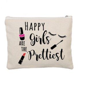 Custom message printed makeup pouch