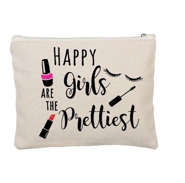 Custom message printed makeup pouch