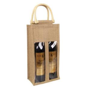 double bottle jute wine bags