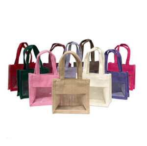 jute bag with pvc window