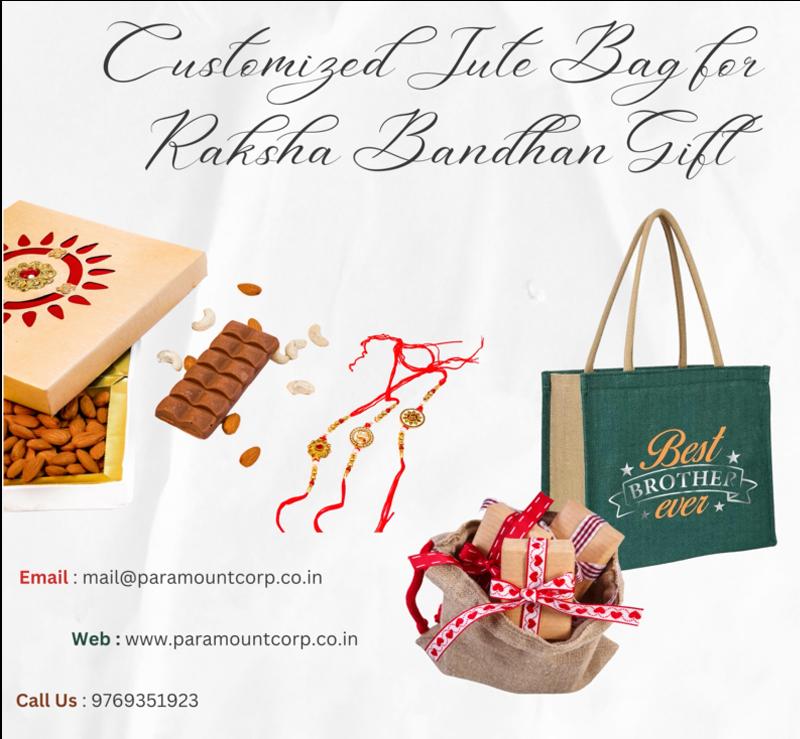 custom jute bag for rakhi