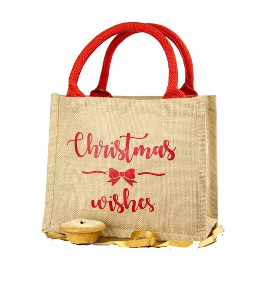 organic jute gift bag for christmas